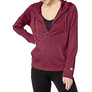 Starter Women's L Maroon Dark Red Zip-Up Hoodie Sweatshirt Jacket Athletic Sport